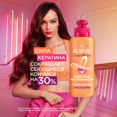 Крем-уход нет ножницам «Длина Мечты» несмываемый для длинных поврежденных волос с кератином - Фото 4