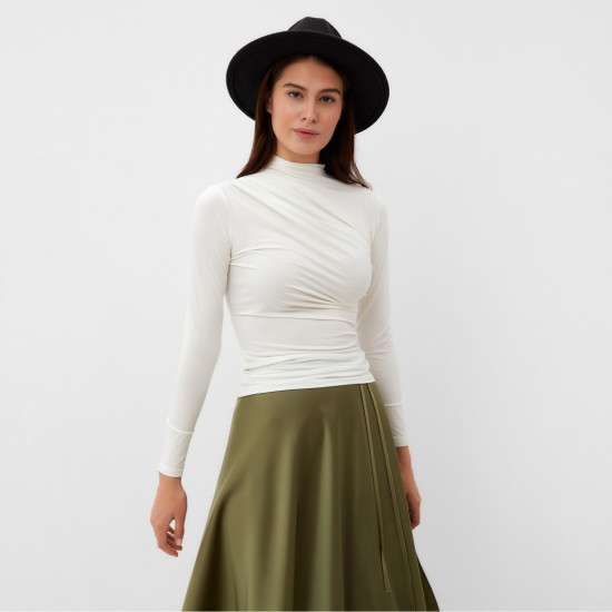 Лонгслив с драпировкой женский