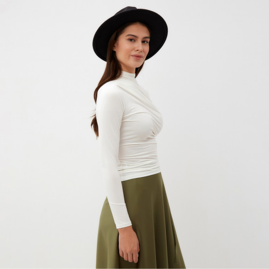 Лонгслив с драпировкой женский