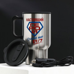 Термокружка в прикуриватель «Настоящий герой» - Фото 1