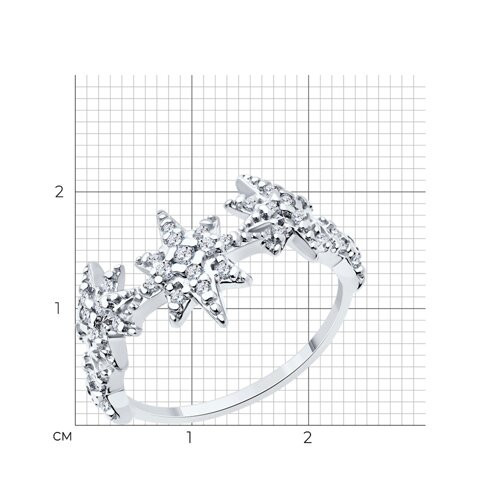 Кольцо из серебра с фианитами