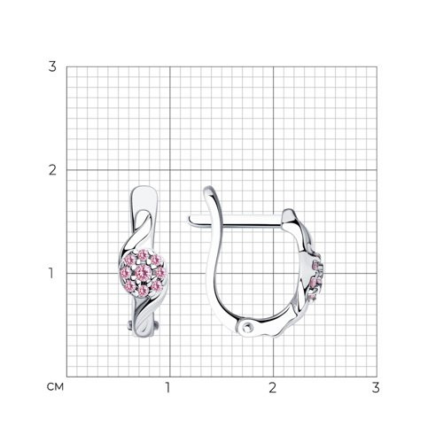 Серьги из серебра с фианитами