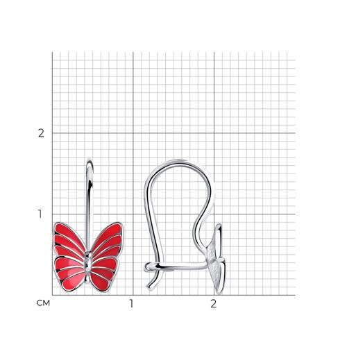 Серьги из серебра с эмалью