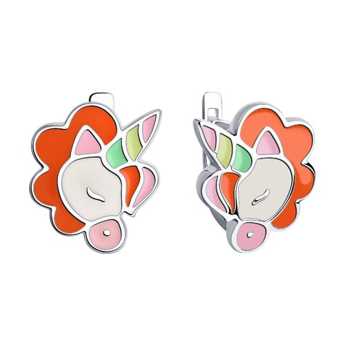 Серьги из серебра с эмалью