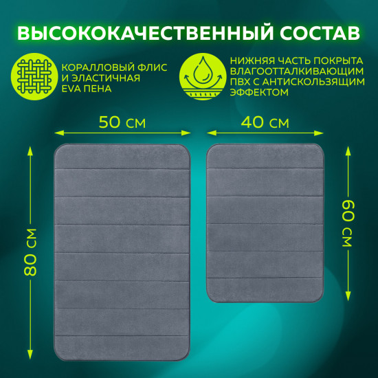 Комплект ковриков для ванной «Memory Effect»