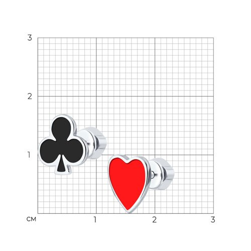 Серьги из серебра с эмалью