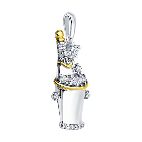 Подвеска из золочёного серебра с фианитами