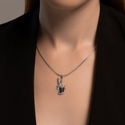 Подвеска из золочёного серебра с фианитами