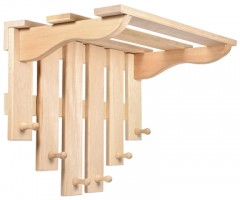 Полка с вешалкой 6-ти рожковая (60х41х27 см) - Фото 1