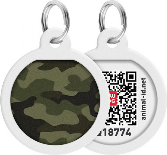 Адресник для собак и кошек с QR-паспортом «Камо зелёный»