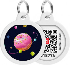 Адресник для собак и кошек с QR-паспортом «Вселенная пончиков» - Фото 1