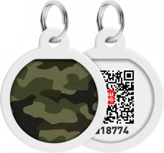 Адресник для собак и кошек с QR-паспортом «Камо зелный»