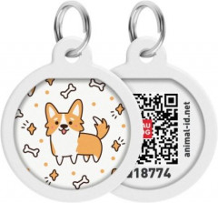 Адресник для собак и кошек с QR-паспортом «Корги» - Фото 1