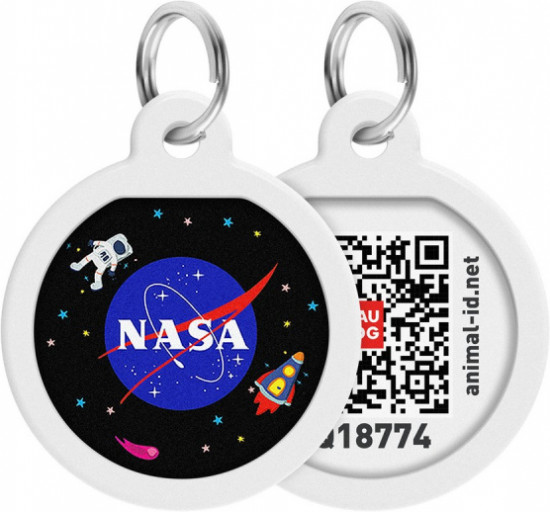 Адресник для собак и кошек с QR-паспортом «Nasa»