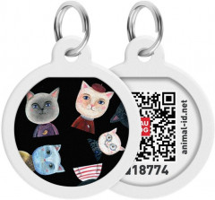Адресник для собак и кошек с QR-паспортом «Коты» - Фото 1