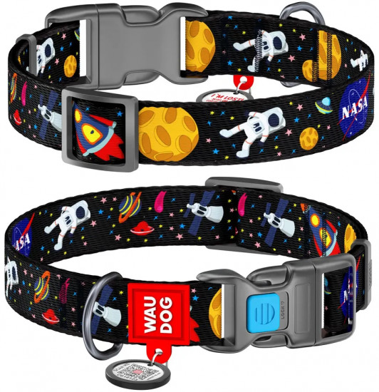Ошейник для собак с QR-паспортом «Nasa»
