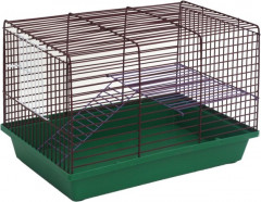 Клетка для грызунов 2-этажная, с металлическими полочками и лесенкой - Фото 1