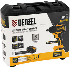 Гайковерт ударный аккумуляторный бесщеточный Denzel CIW-IB-300 - Фото 15