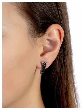 Серьги из серебра с фианитами