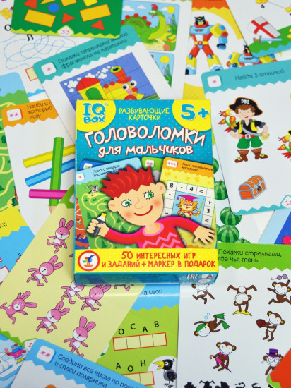 Игра настольная «IQ Box. Головоломки для мальчиков»