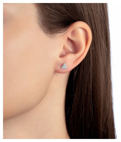 Серьги из серебра с фианитами