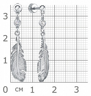 Серьги из серебра с фианитами
