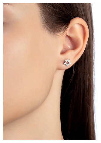 Серьги из серебра с фианитами