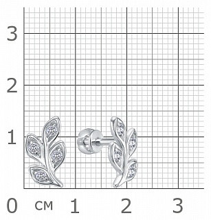 Серьги из серебра с фианитами