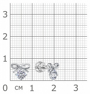 Серьги из серебра с фианитами