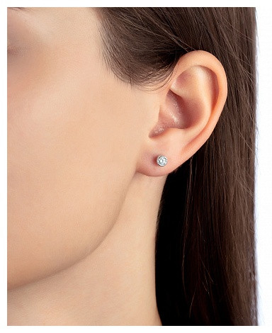Серьги из серебра с фианитами