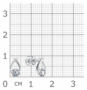Серьги из серебра с фианитами