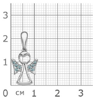 Подвеска из серебра с фианитами