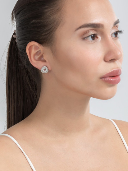 Серьги из серебра с фианитами