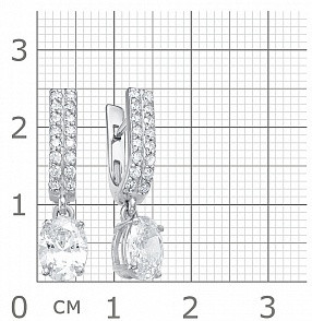 Серьги из серебра с фианитами