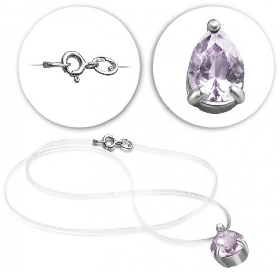 Колье из серебра с фианитом