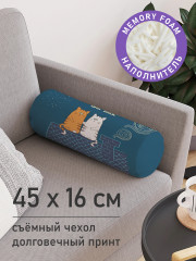 Подушка декоративная «Влюбленные коты на крыше» - Фото 1