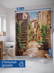 Штора для ванной «Цветочные улицы» - Фото 2