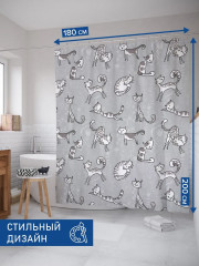 Штора для ванной «Кошачья нежность» - Фото 2