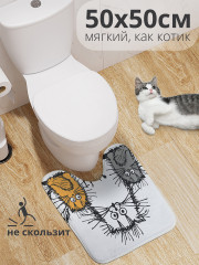 Коврик для ванной комнаты «Мохнатые коты» - Фото 3