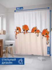 Штора для ванной «Приключения котиков» - Фото 2