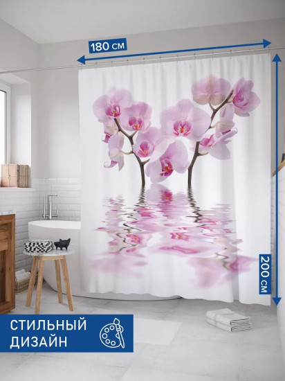 Штора для ванной «Плавучие цветы»