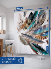 Штора для ванной «Декоративные перья» - Фото 2