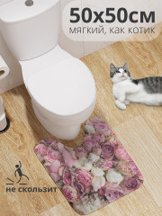 Коврик для ванной комнаты «Розовый букет» - Фото 1