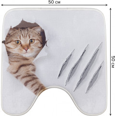 Коврик для ванной комнаты «Кот с царапиной» - Фото 2