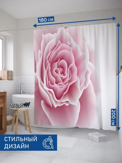 Штора для ванной «Роза макро»