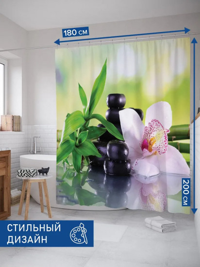 Штора для ванной «Цветок орхидеи»