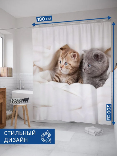 Штора для ванной «Милые кошечки»