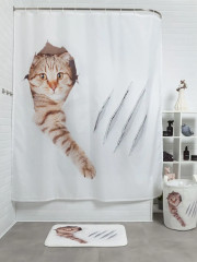 Штора для ванной «Кот с царапиной» - Фото 1