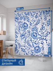 Штора для ванной «Керамическая гжель» - Фото 2