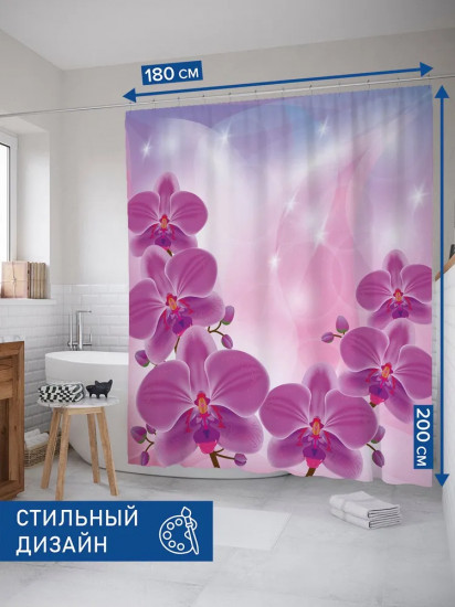 Штора для ванной «Веточки орхидеи»